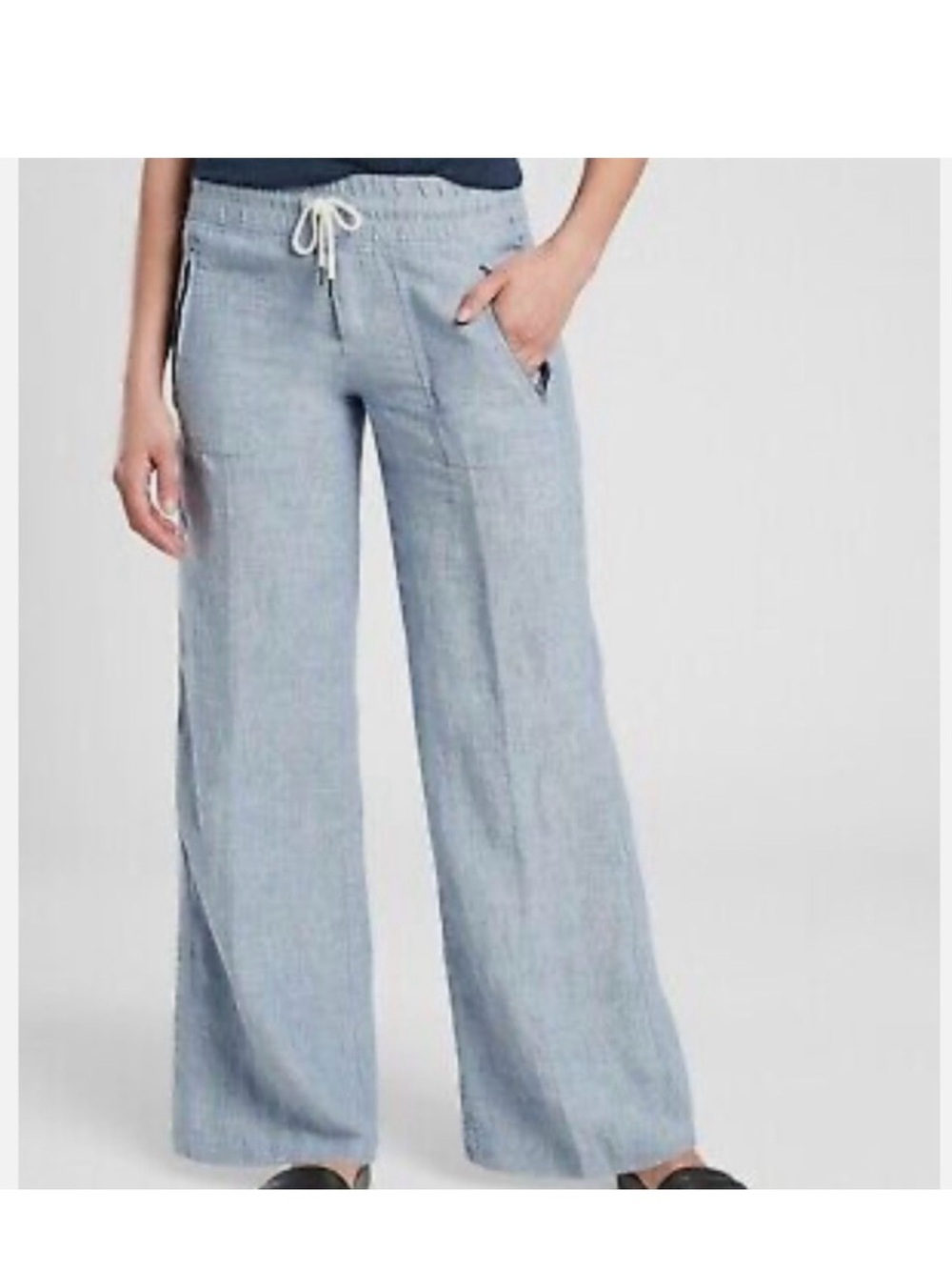 Athleta Cabo Linen Wide Leg Pants